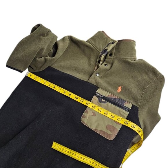 Polo Ralph Lauren Mens Colour Blocked Fleece Snap Pullover Sweater Size Small - Picture 4 of 9